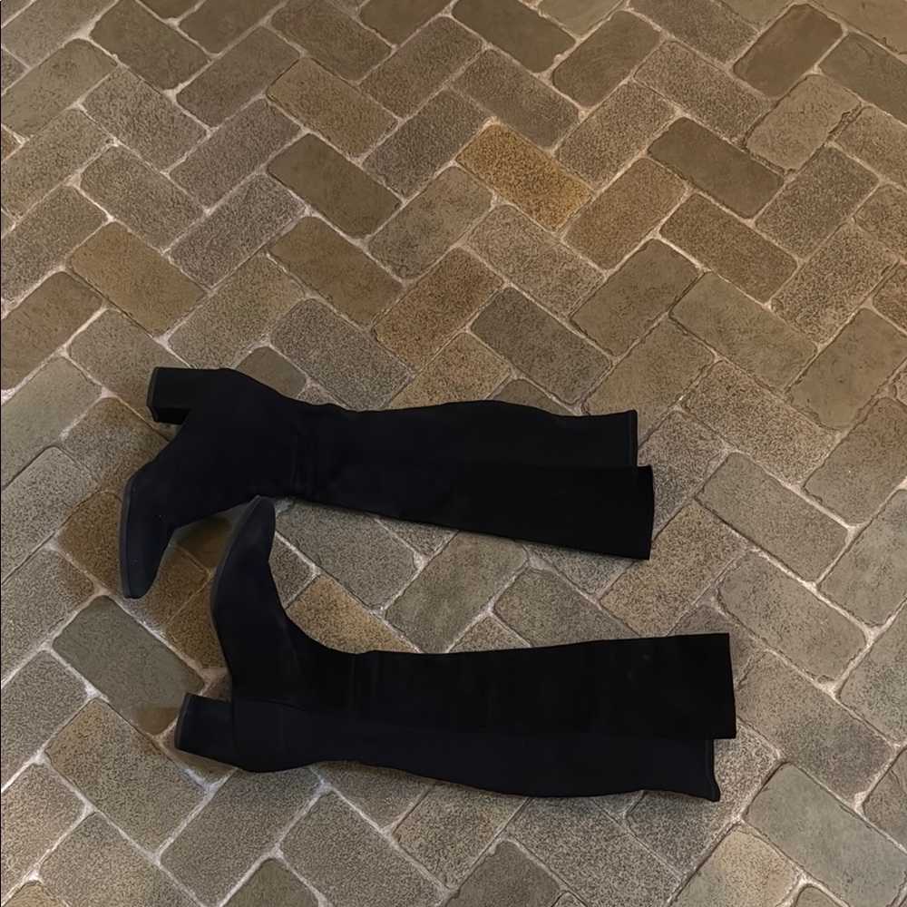 Stuart Weitzman Black Over-the-Knee Stretch Boots